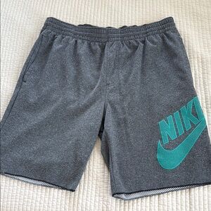 Nike Men's Charcoal and Teal Athletic Shorts